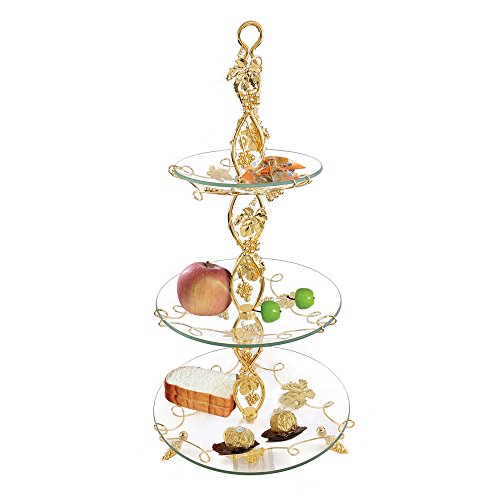 Three-Tiered Golden Cake Stand
